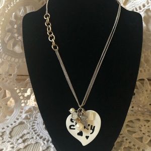 Vintage Juicy Couture Angel Wing Heart & Charms Necklace